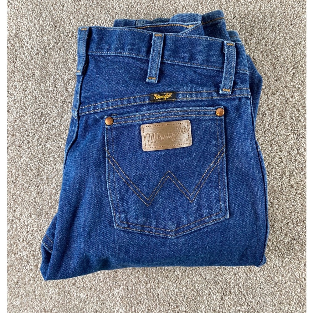 Wrangler 13MWZ Cowboy Cut Original Fit Jeans Mens 33x36 Blue Denim High Rise